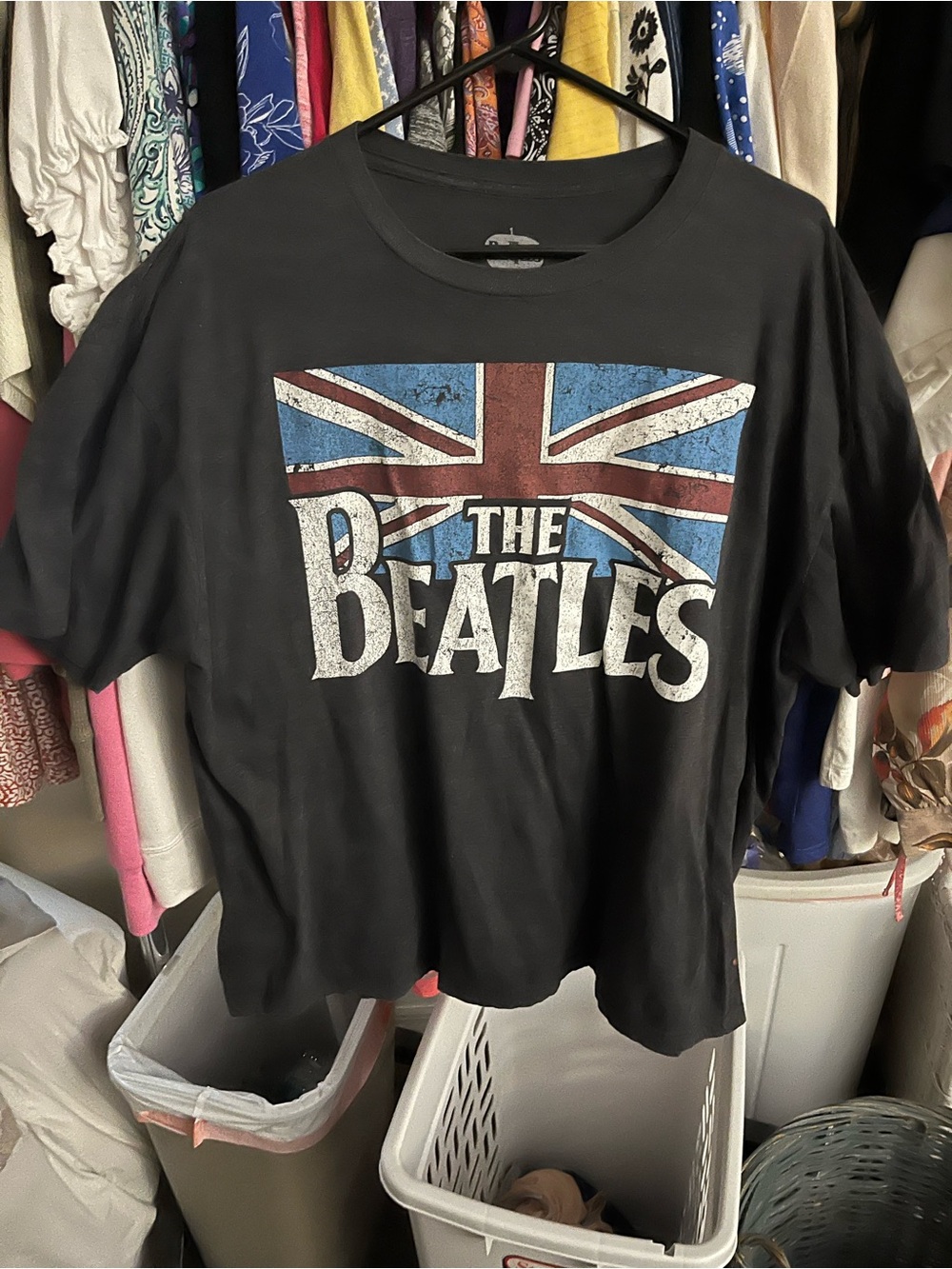 The Beatles Gray and White Logo Tee